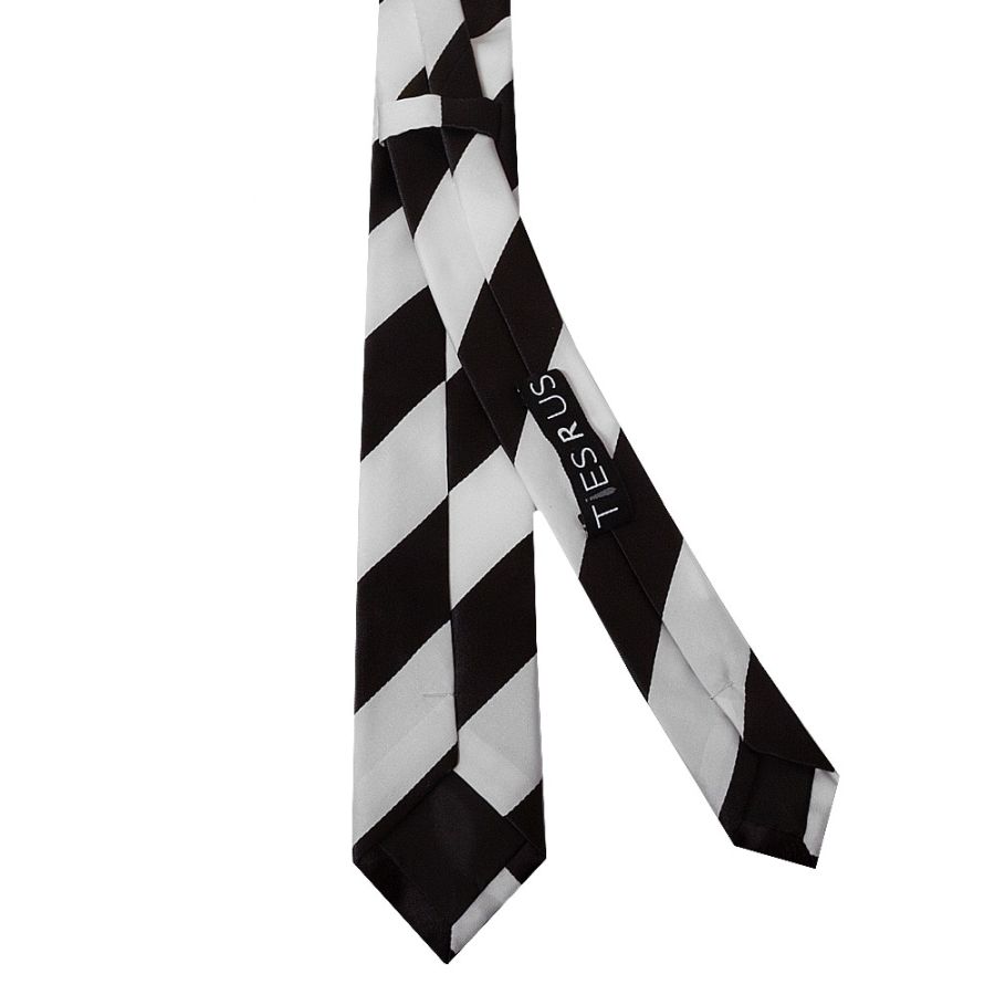 Black and White Striped Skinny Boys Tie