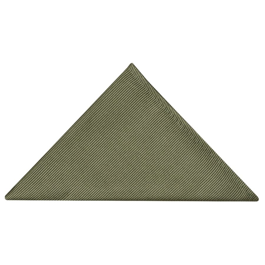 Olive Twill Silk Pocket Square