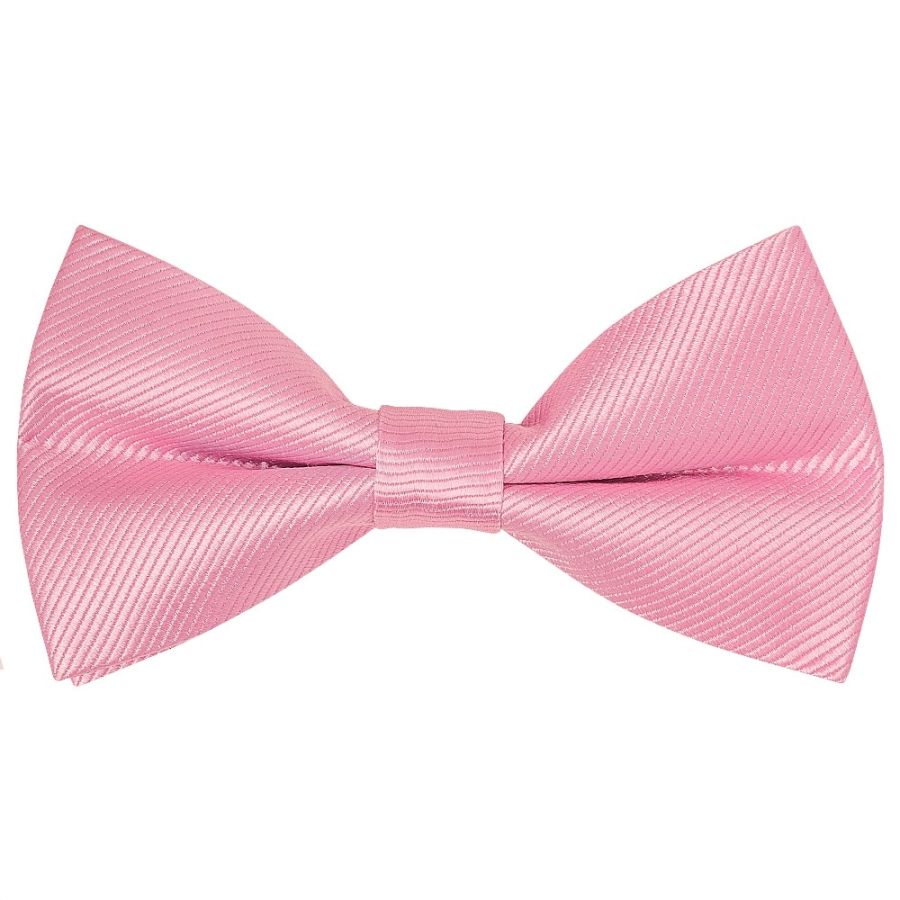 Pre Tied Blush Pink Twill Silk Boys Bow Tie Age 8-11