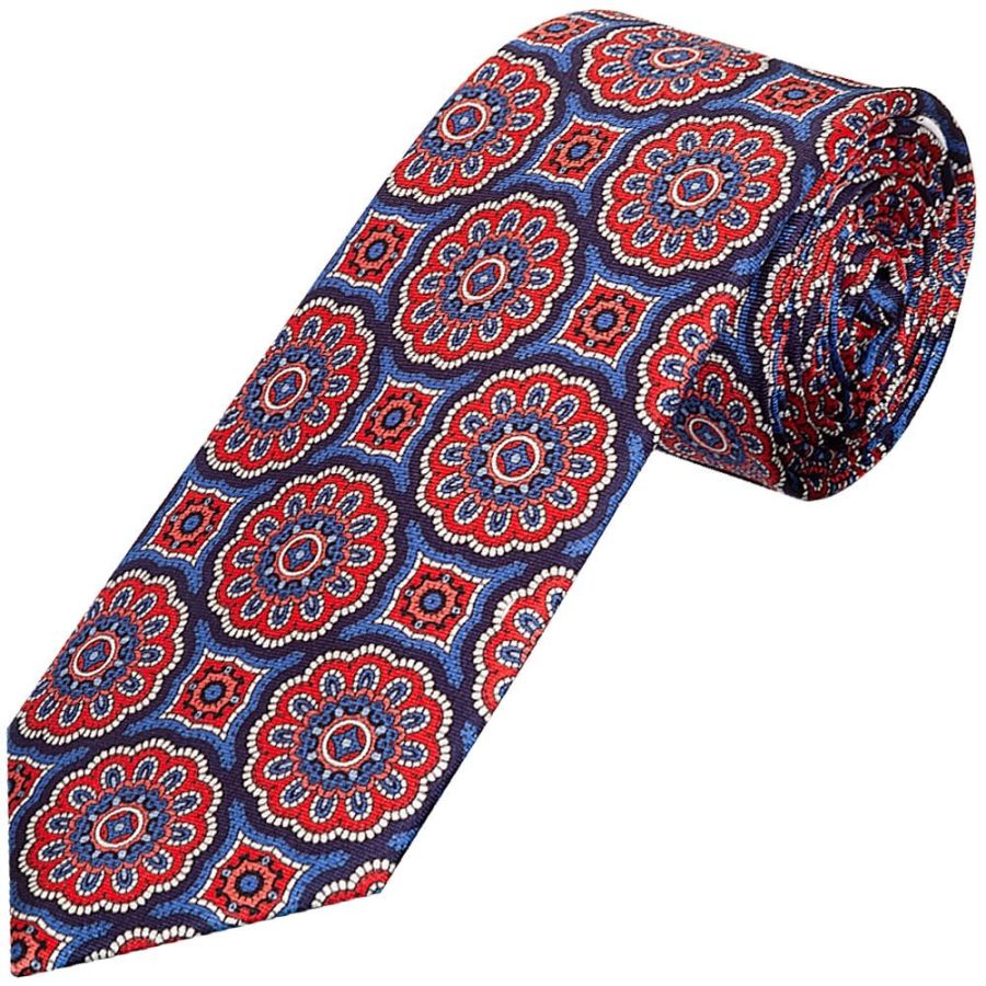 Red Brocade Silk Classic Men's Tie