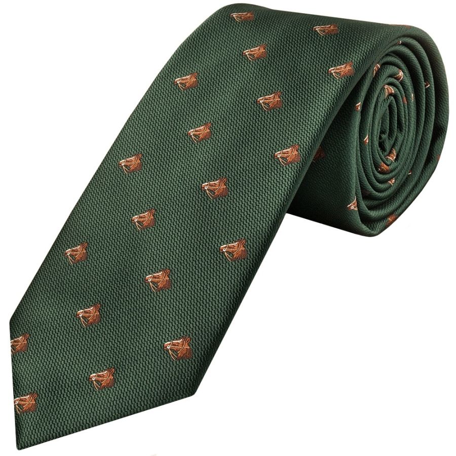 Bottle Green Horse Head Classic Men's Tie