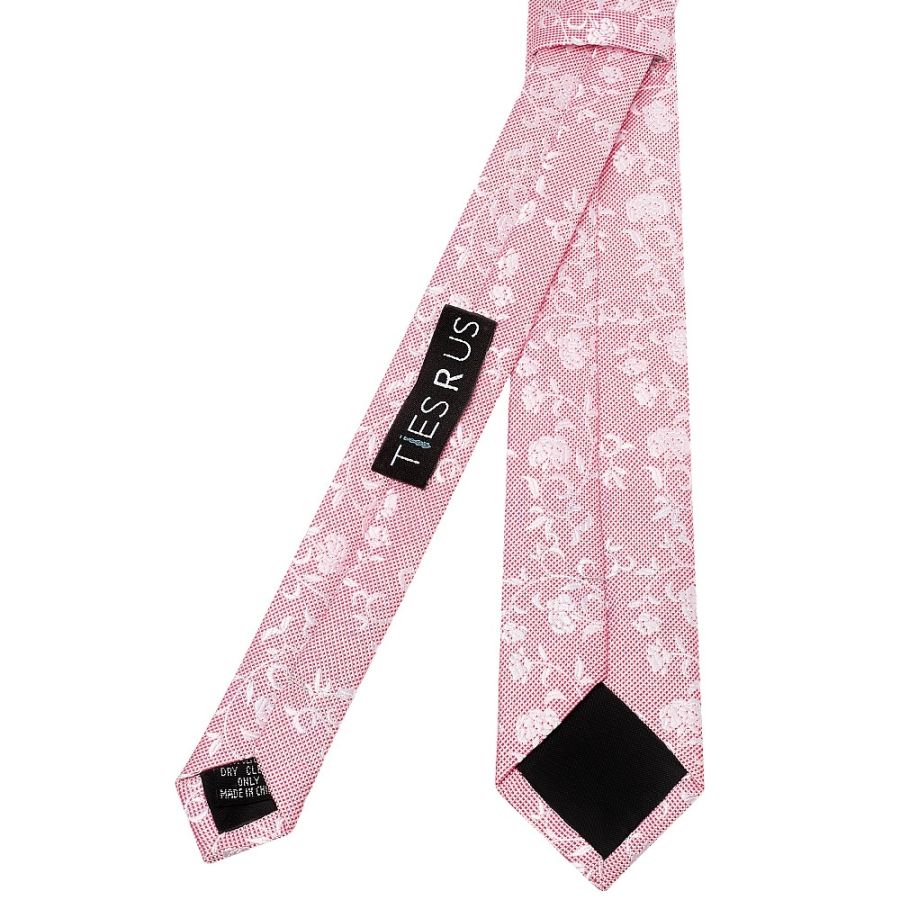 Pink Floral Skinny Boys Tie