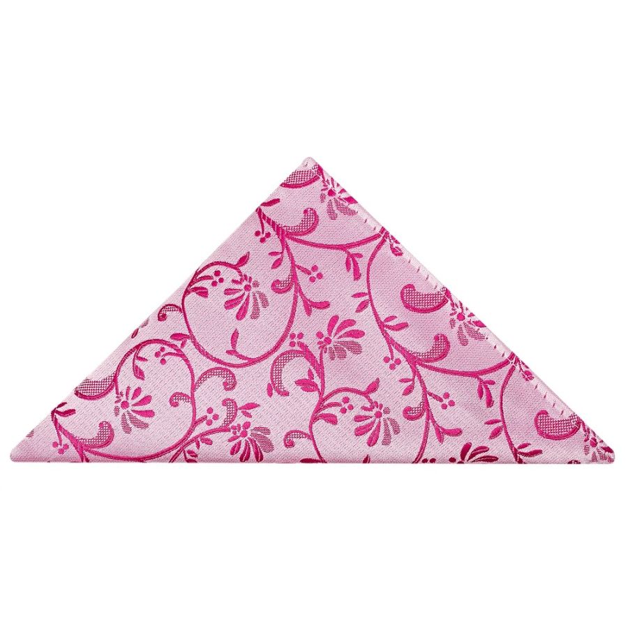 Fuchsia Floral Classic Men's Tie and Pocket Square Set