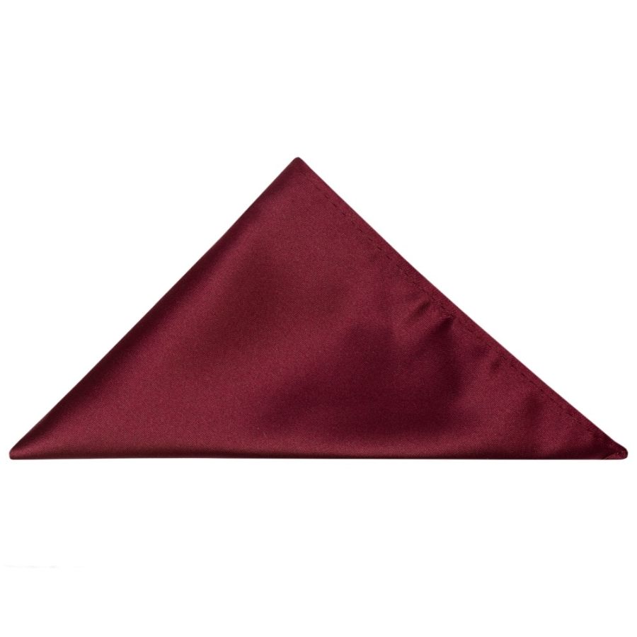 Pre Tied Burgundy Satin Boys Bow Tie and Pocket Square Set