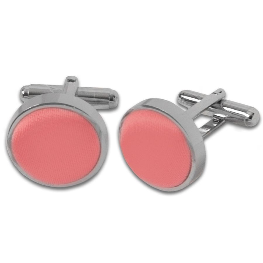 Plain Light Coral Pink Cufflinks