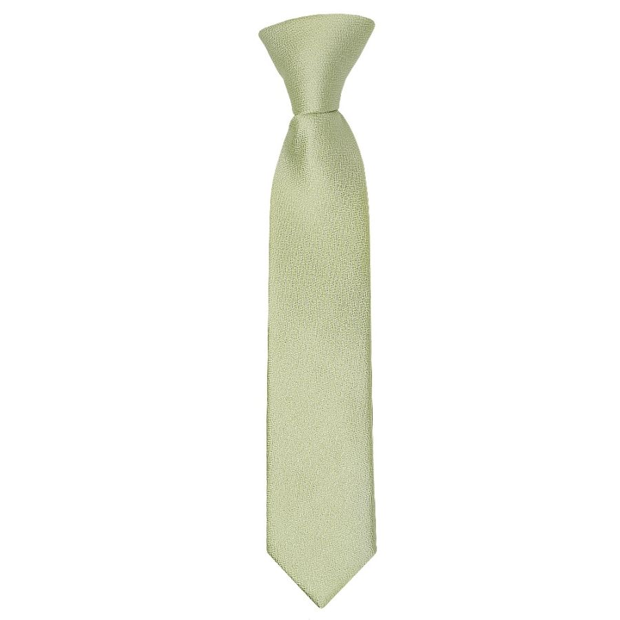 Pre Tied Sage Green Silk Boys Tie Age 4-7