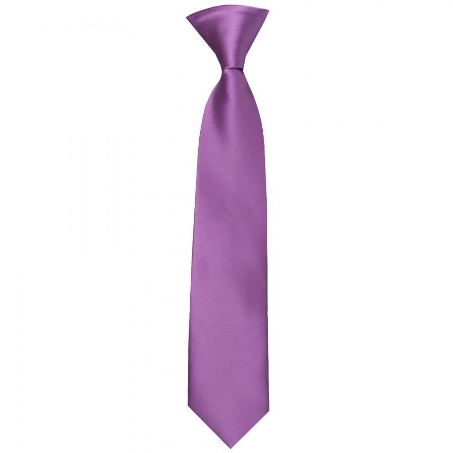 Pre Tied Cadburys Purple Satin Boys Tie Age 4-7