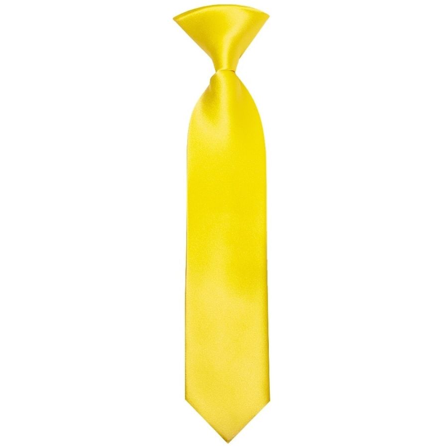 Pre Tied Sunshine Yellow Satin Boys Tie and Pocket Square Set Age 4-7