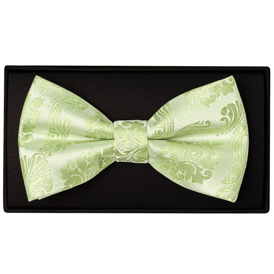 Sage Green Paisley Handmade Mens Bow Tie