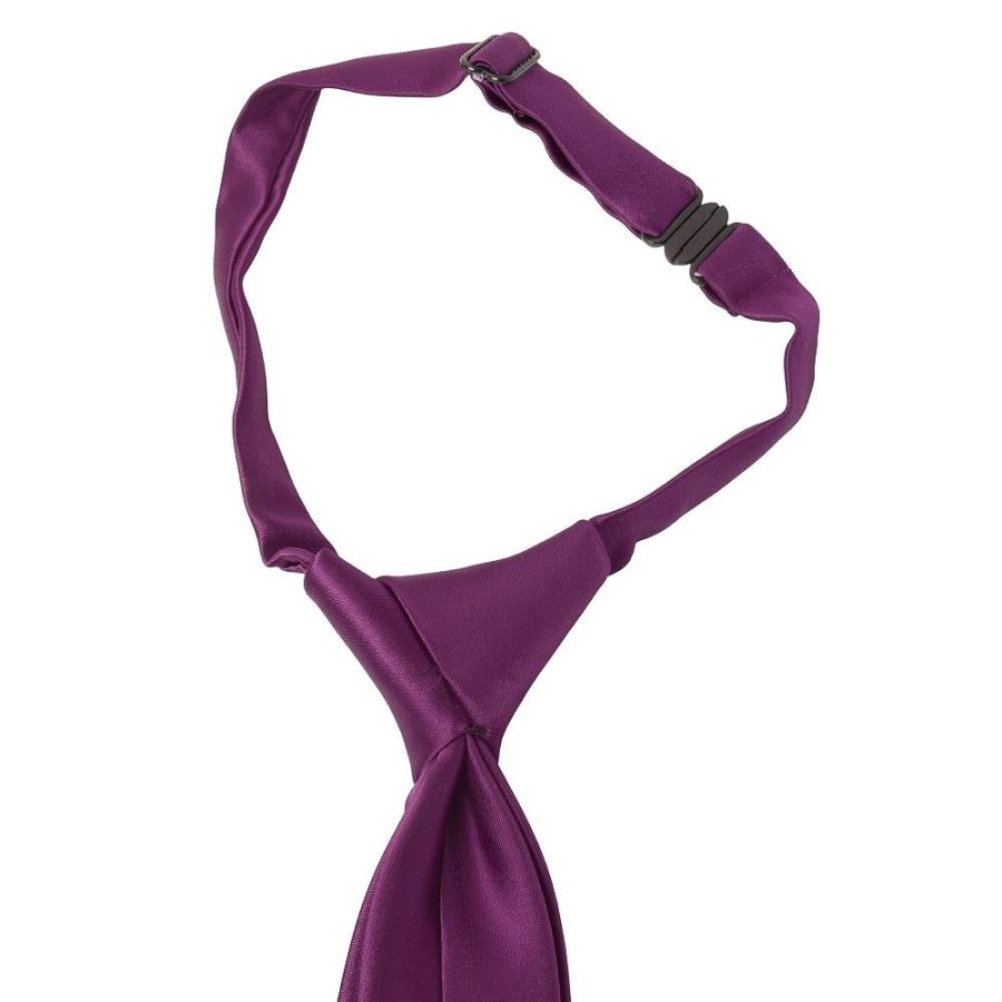 Pre Tied Plum Satin Boys Tie Age 4-7