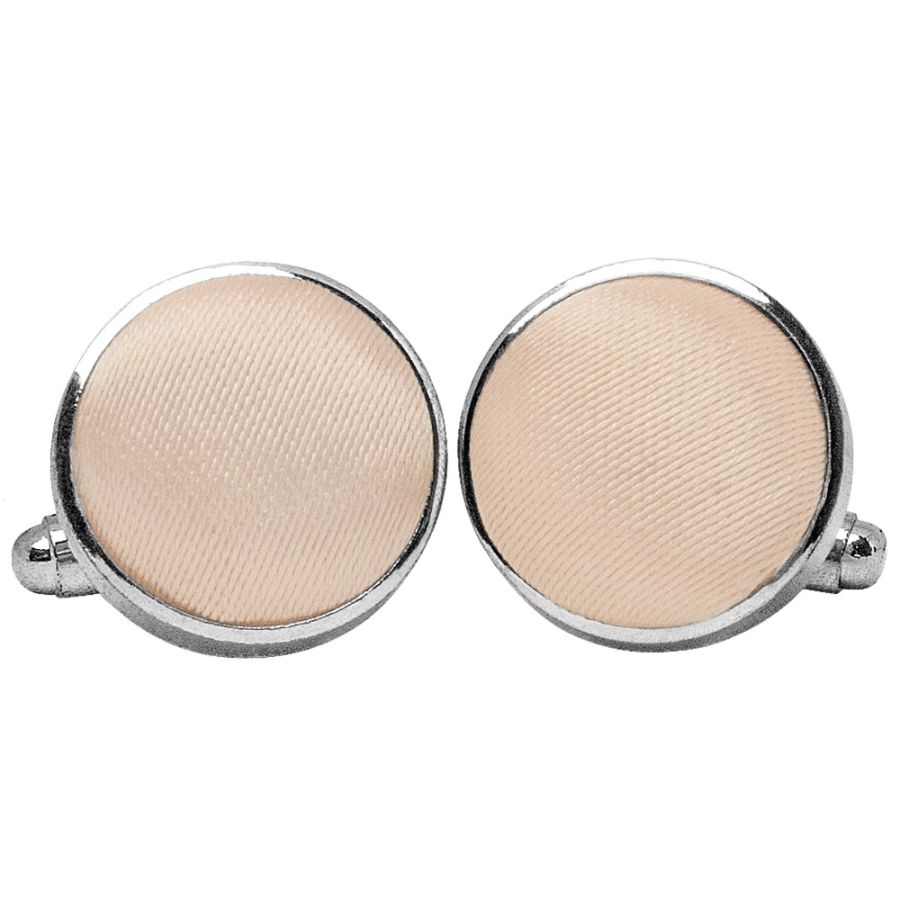 Plain Nude Satin Cufflinks