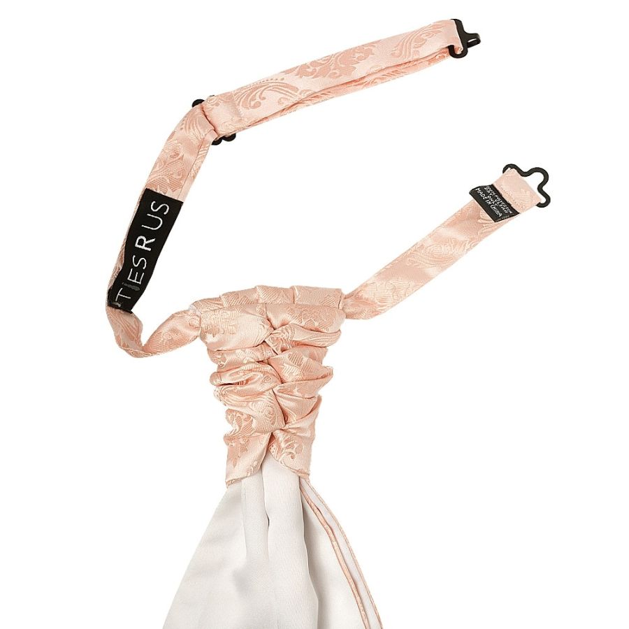 Light Peach Paisley Men's Cravat Tie and Pocket Square Set