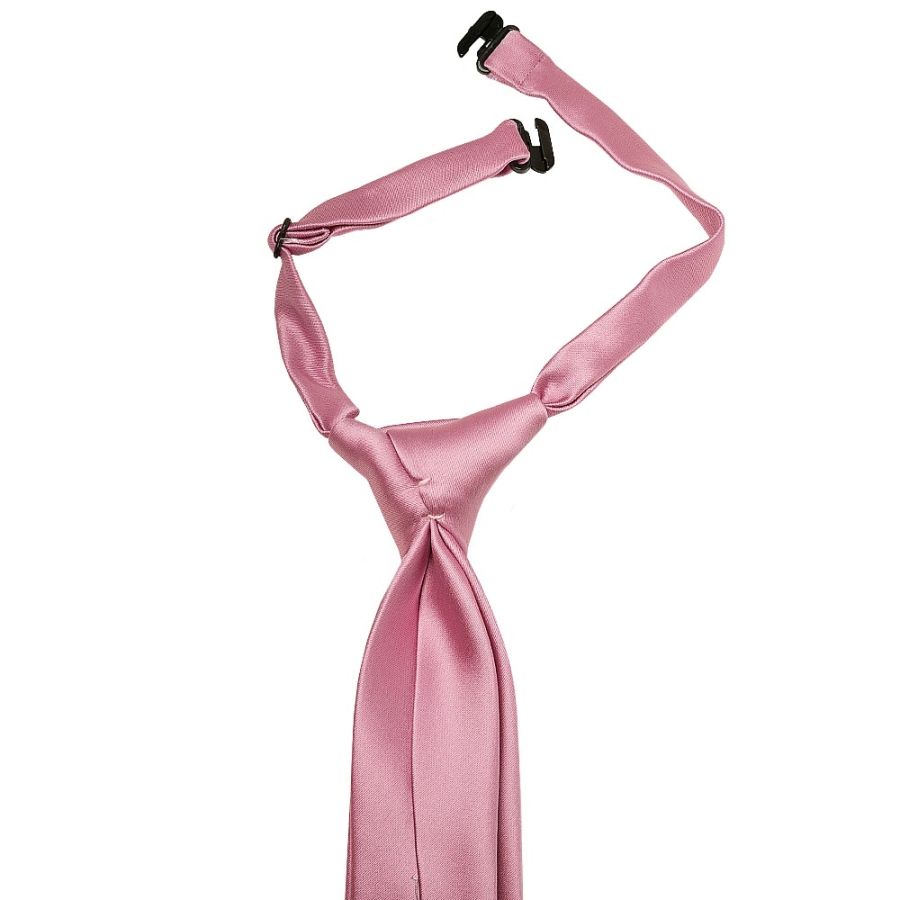 Pre Tied Dusty Pink Satin Boys Tie Age 4-7