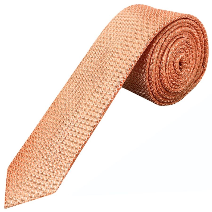 Coral Textured Skinny Tie