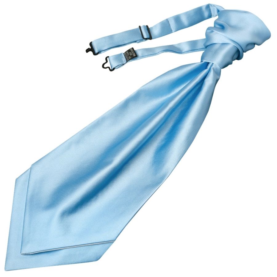 Plain Sky Blue Satin Men's Cravat Tie