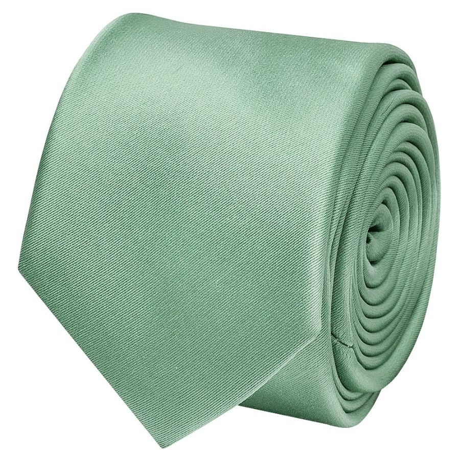 Plain Seagrass Boys Satin Skinny Tie and Pocket Square Set