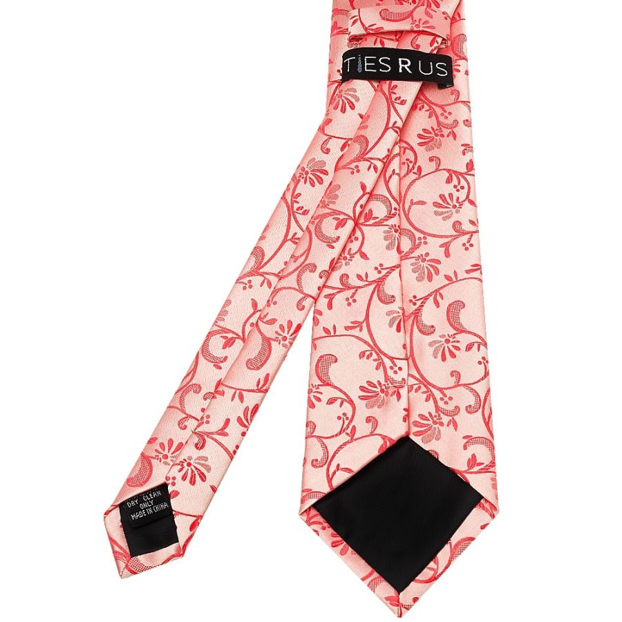 Coral Pink Floral Classic Men's Tie