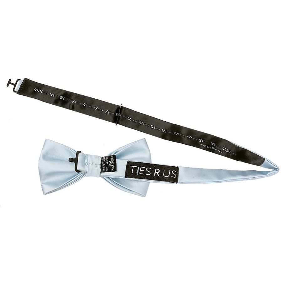 Plain Misty Blue Handmade Mens Bow Tie