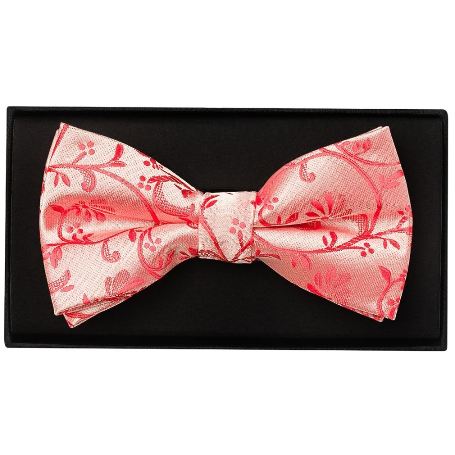 Coral Floral Handmade Men's Bow Tie
