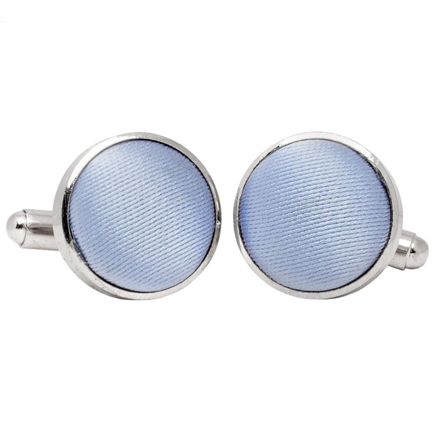 Plain Dusty Blue Satin Cufflinks