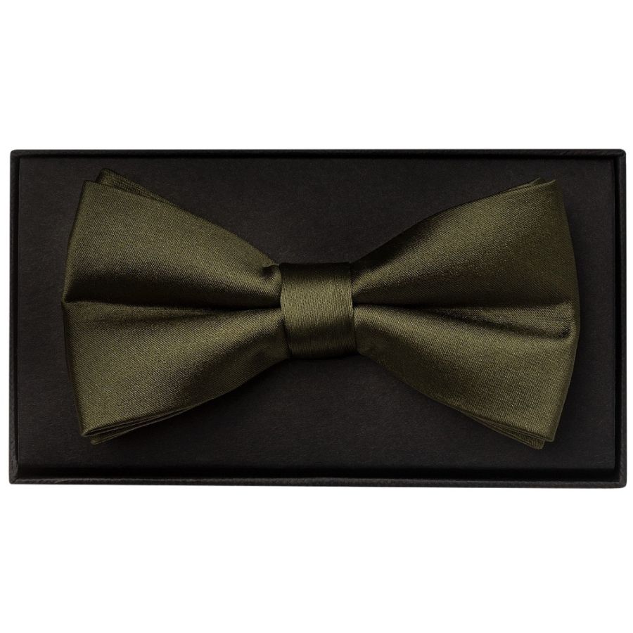 Plain Leaf Green Handmade Mens Bow Tie and Pocket Square Set