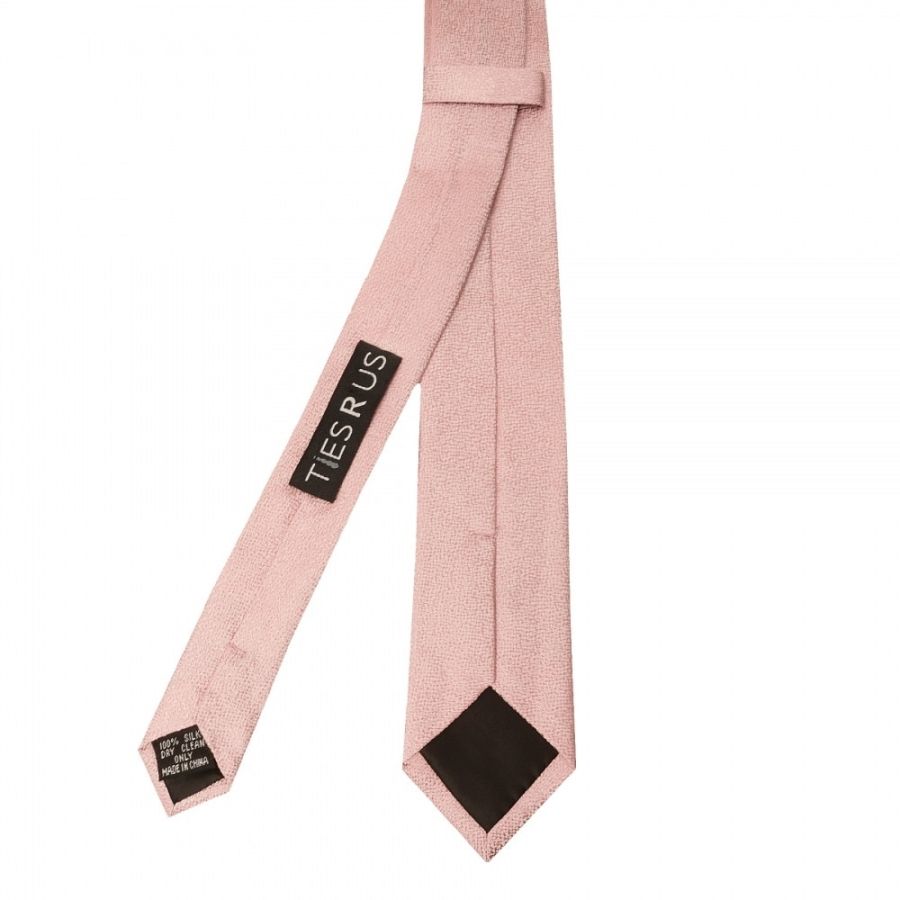END OF SEASON STOCK Plain Rose Gold Textured Silk Skinny Boys Tie