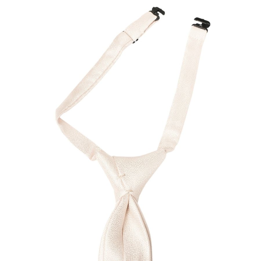 Pre Tied Blush Textured Silk Boys Tie Age 4-7