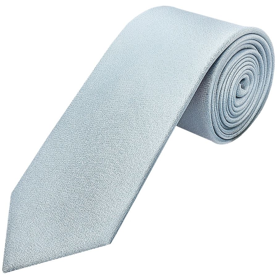 Plain Steel Blue Silk Classic Men's Tie