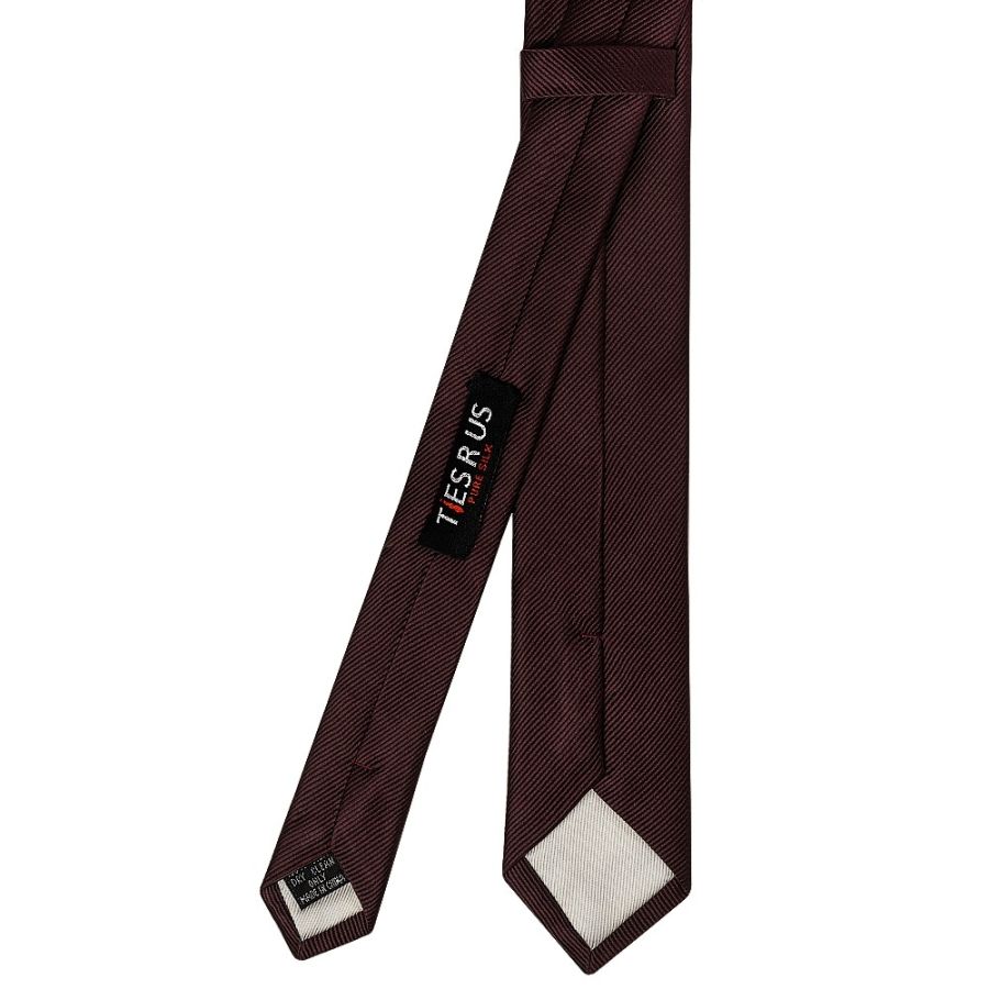 Burgundy Silk Twill Skinny Mens Tie