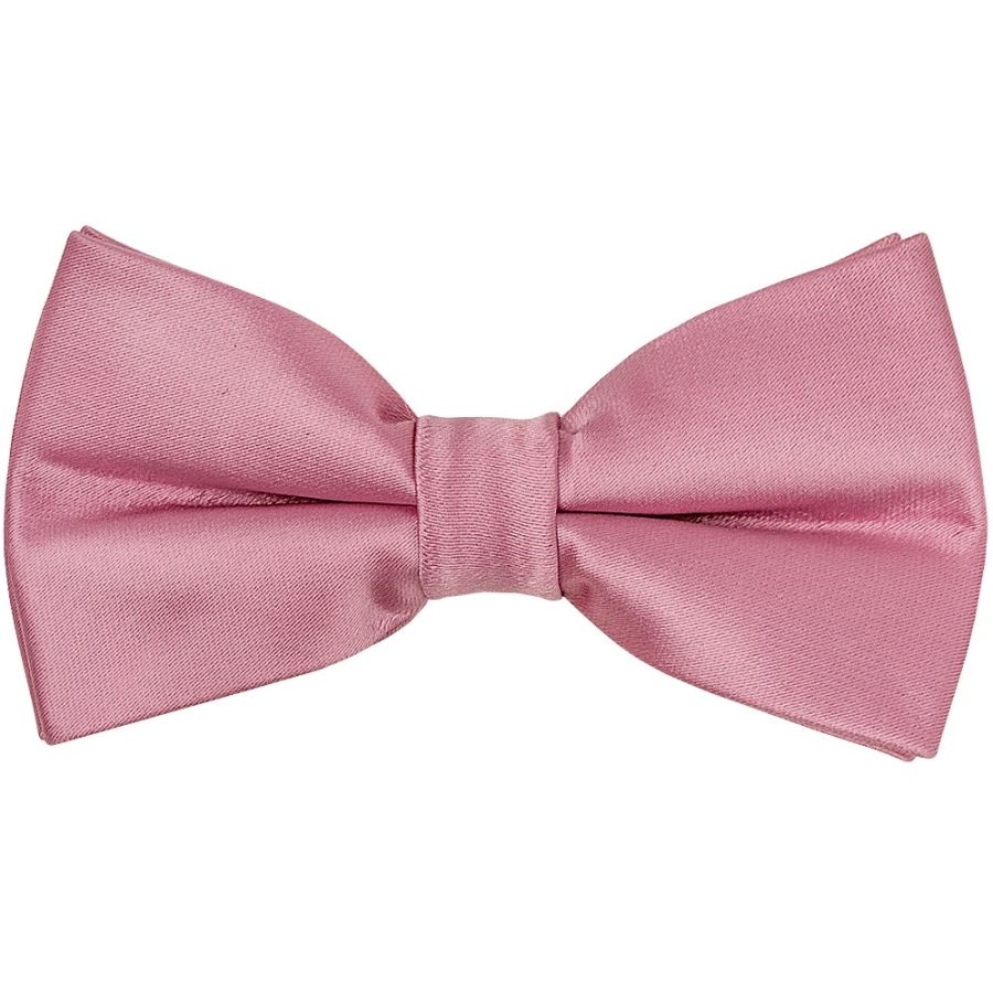 Pre Tied Dusty Pink Satin Boys Bow Tie Age 8-11