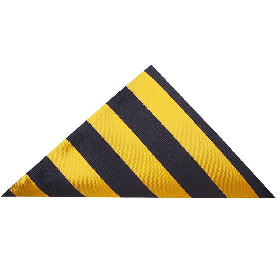 Navy and Yellow Striped Classic Men's Tie and Pocket Square Set