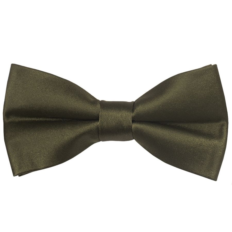 Pre Tied Plain Leaf Green Satin Boys Bow Tie Age 8-11