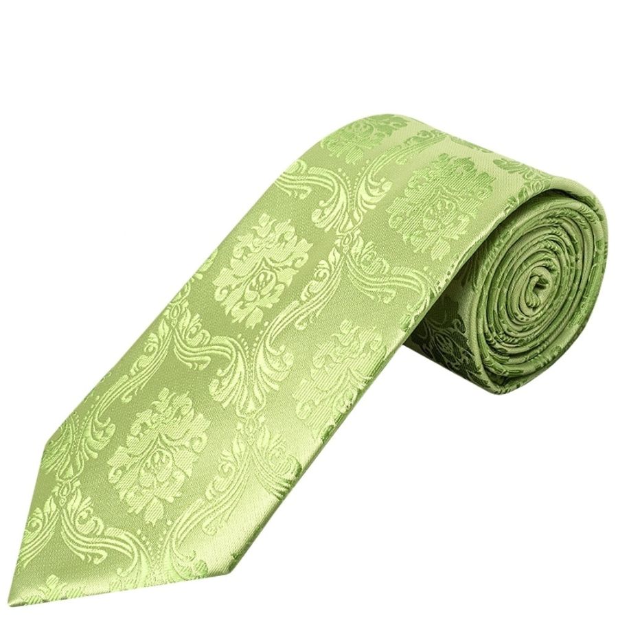 Light Green Paisley Classic Men's Tie and Pocket Square Set