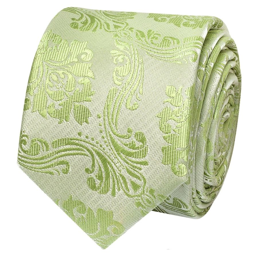 Sage Green Paisley Skinny Men's Tie
