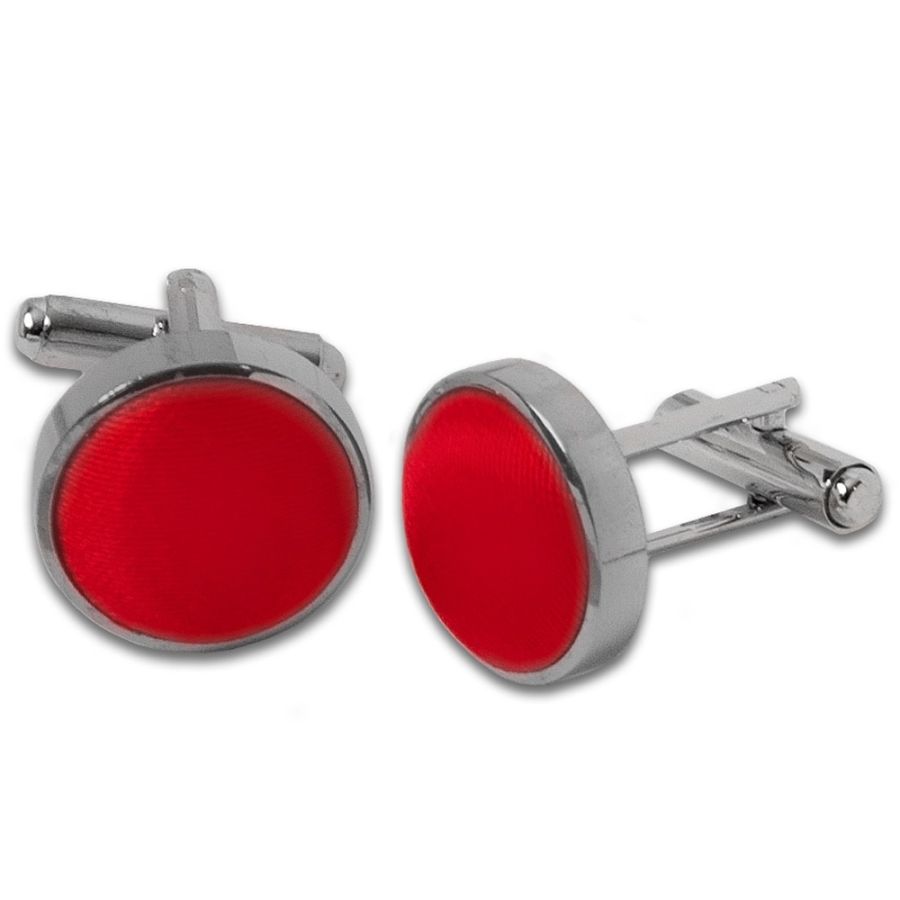 Plain Scarlet Red Cufflinks