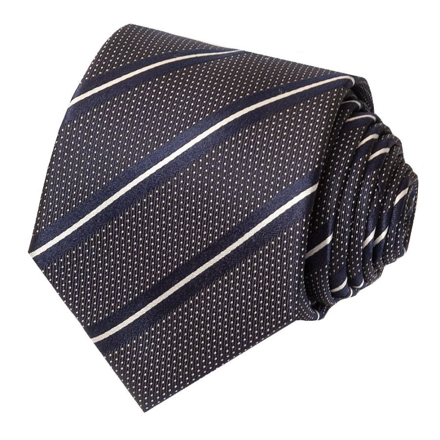 Navy Fine Stripe Classic Men's Silk Tie