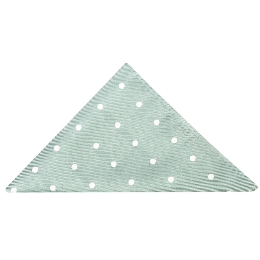 Light Green Large White Spot Pocket Square