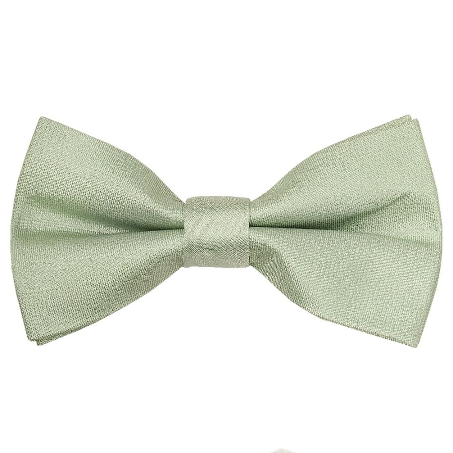 Pre Tied Light Sage Green Silk Boys Bow Tie Age 4-7