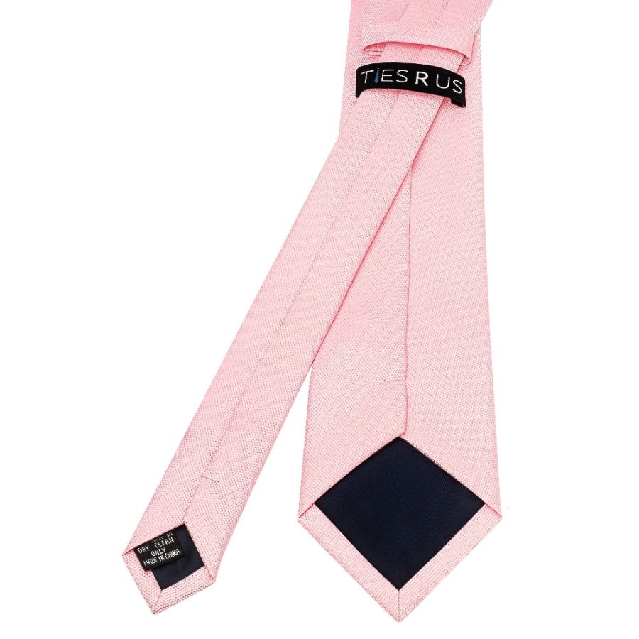 Classic Pink Mens Tie with Pocket Square and Lapel Pin Set