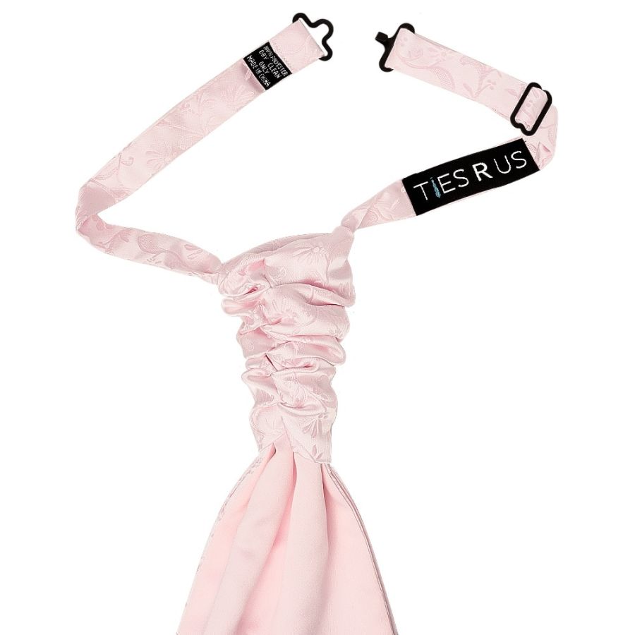 Blush Pink Floral Men's Cravat Tie and Pocket Square Set