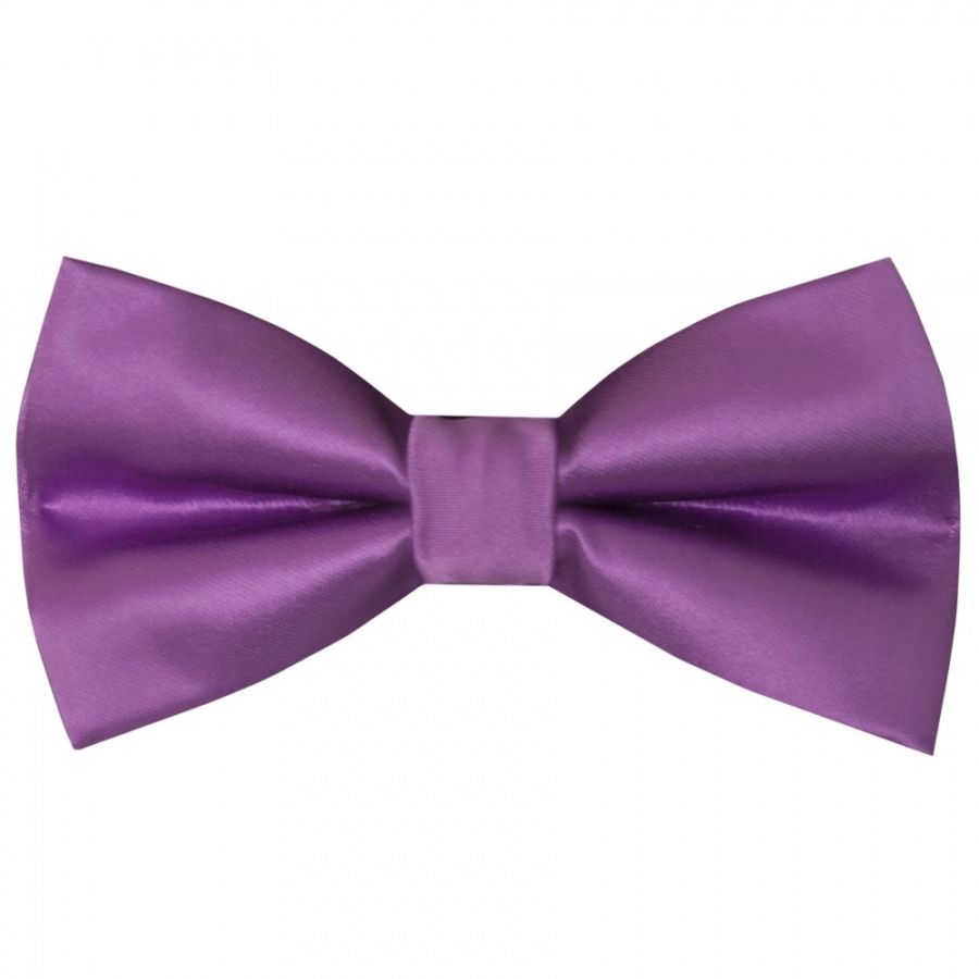Pre Tied Cadburys Purple Satin Boys Bow Tie Age 4-7