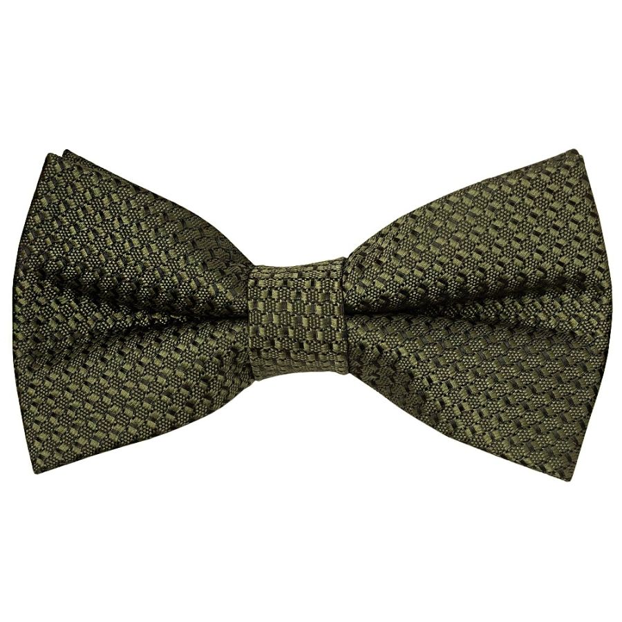 Pre Tied Olive Green Textured Boys Bow Tie Age 4-7