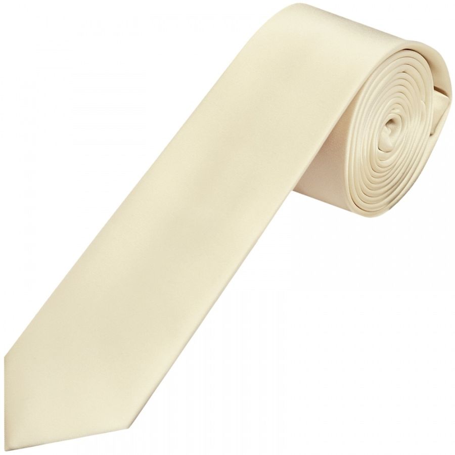 Ivory Satin Skinny Boys Tie