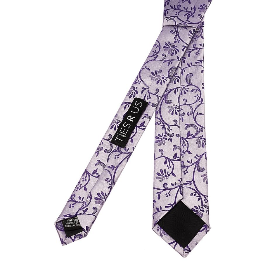 Purple Floral Skinny Men's Tie