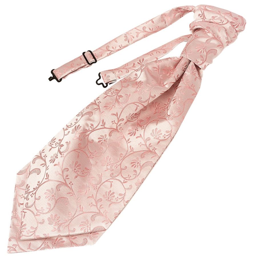 Rose Gold Floral Men's Cravat Tie and Pocket Square Set