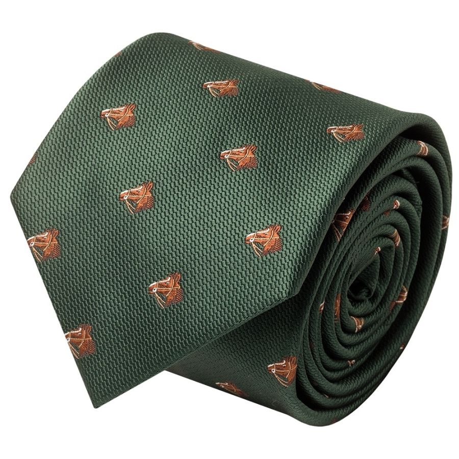 Bottle Green Horse Head Classic Men's Tie