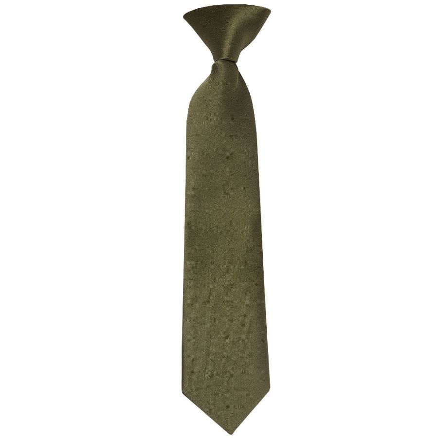 Pre Tied Plain Leaf Green Boys Tie and Pocket Square Age 4-7