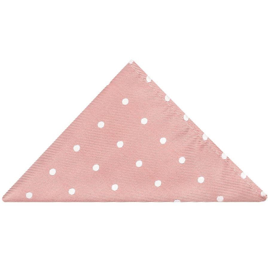 Rose Gold Large White Spot Pocket Square