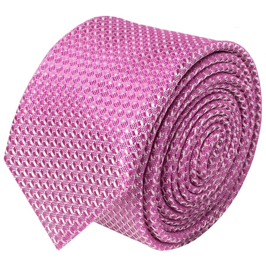 Hot Pink Textured Skinny Tie 