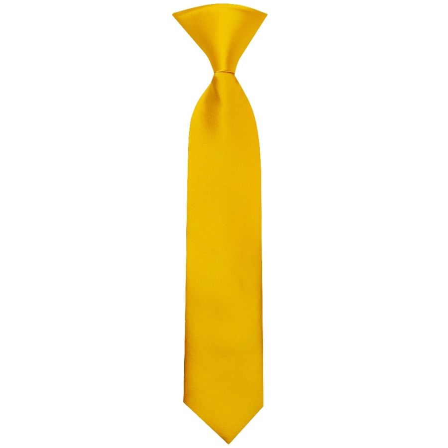 Pre Tied Bright Yellow Satin Boys Tie Age 4-7